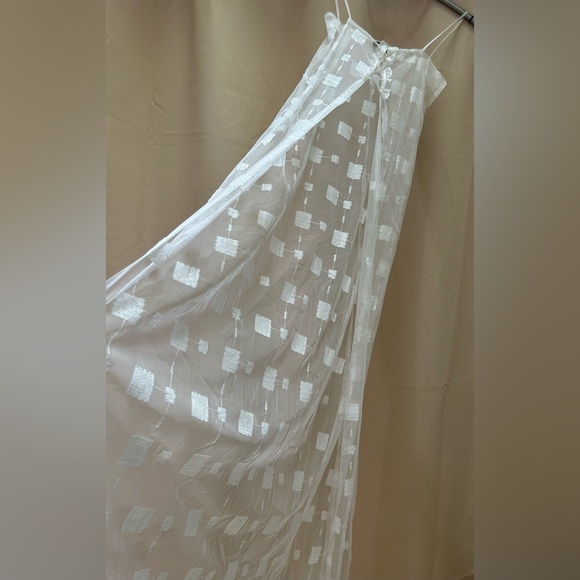 Pam Chorley sheer ivory  sequin maxi dress cover angelcore fairycore One Size - Picture 4 of 8